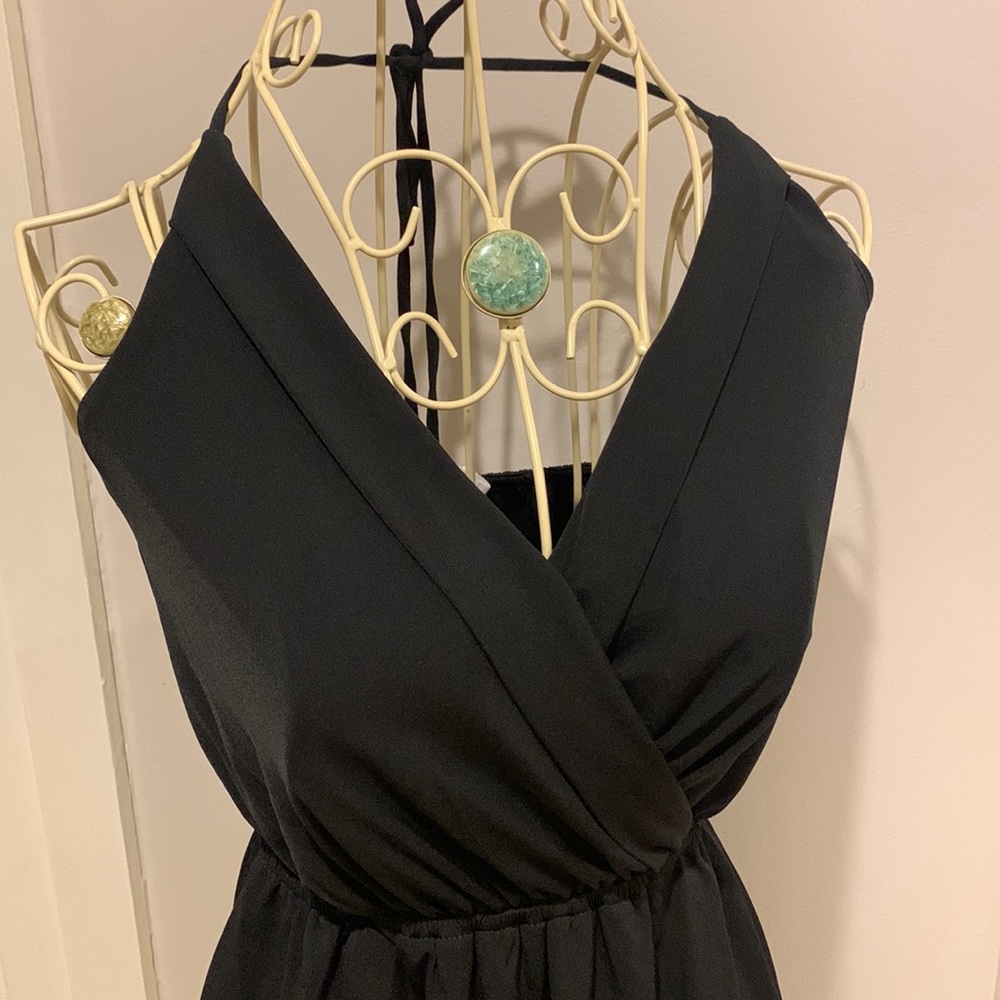 NWT BCBG Black halter top dress